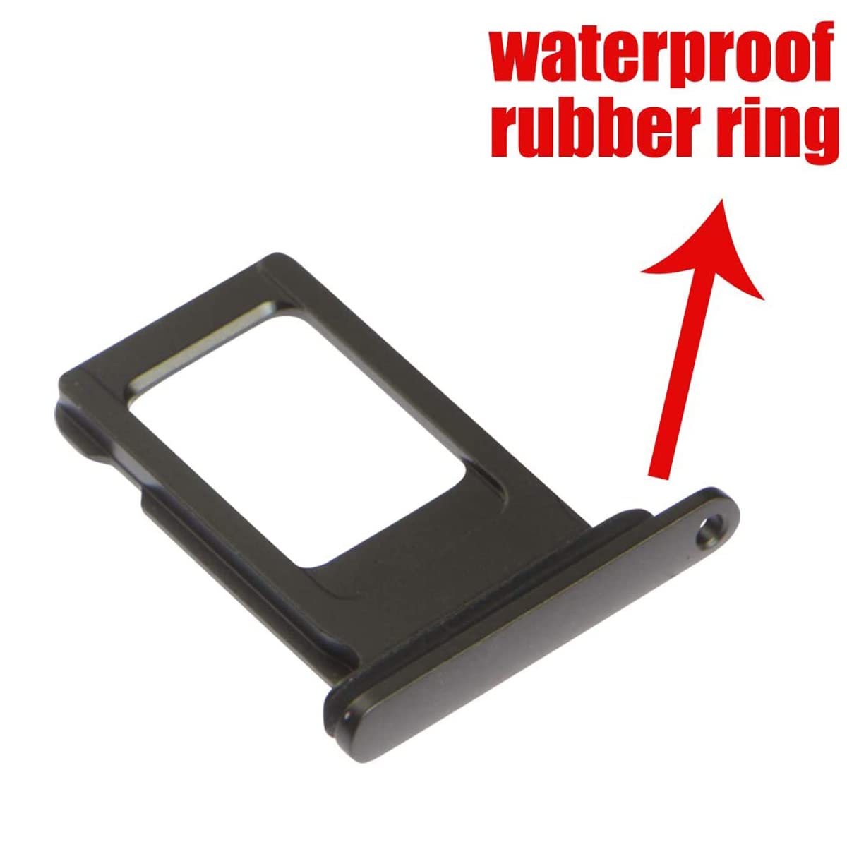 Perzework Sim Card Tray Holder Slot Replacement For Iphone Xr (Black) With Waterproof Rubber Ring And Eject Pin (Single Sim Vers